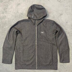 Arc'teryx Sawyer Wool Hoody in black, made with Merino wool.